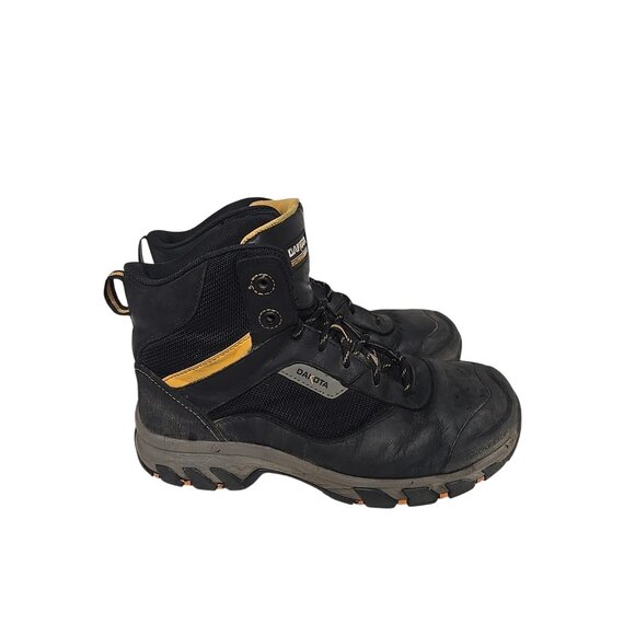 Dakota Men's Steel Toe Steel Plate Mid Cut Safety Hiker Boots 2401 Black 10W/L - Picture 2 of 7